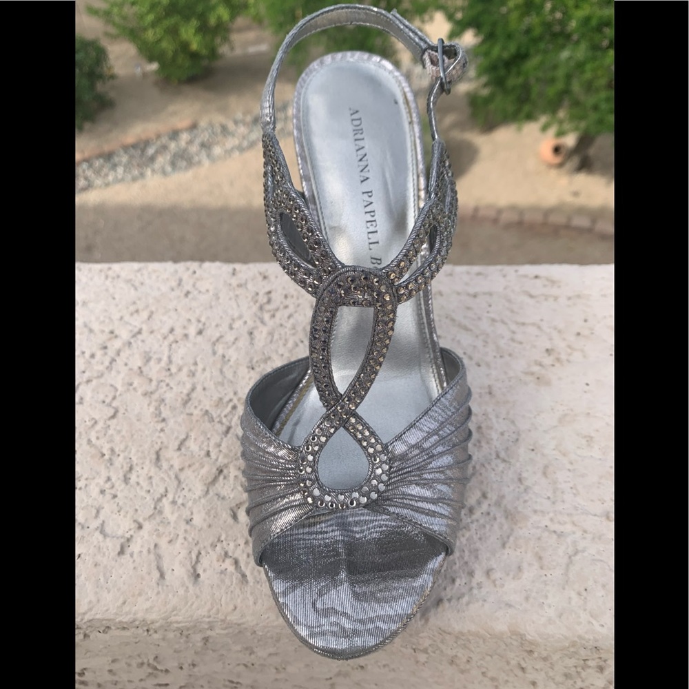 Adrianna Papell Boutique Silver & Rhinestone heels